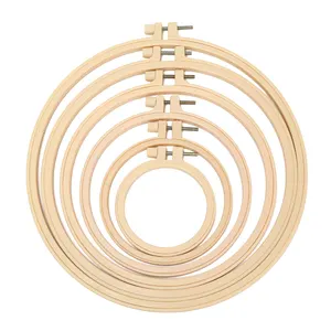 JP Plastic Knitting Tool Accessories Adjustable Frame Circle Cross Stitch Hoops Wood Color Ring Embroidery Hoop