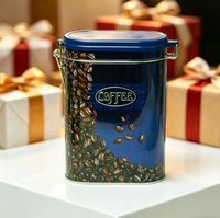 Boîte en métal ovale hermétique pour café et thé, personnalisable, avec couvercle à charnière, plusieurs couleurs JH
