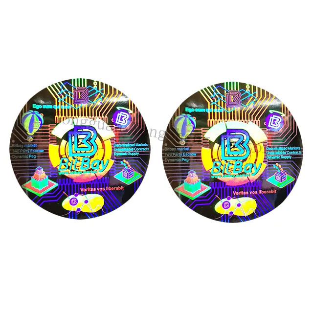 Étiquette autocollante holographique en argent sterling, pour emballage holographique