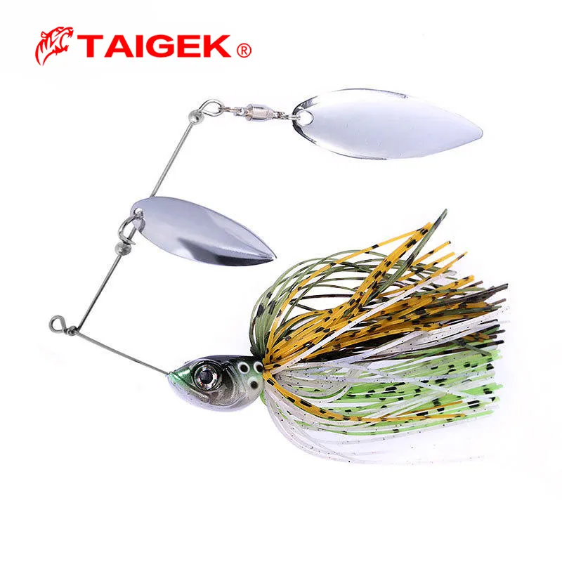 Taigek 10G 14G Basvissen Aas Spinner Aas Jigs Voor Zoetwater Spinnerbait Haan Staart Jigs Spinner Aas