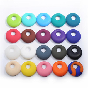 Bebé de la joyería de la FDA ronda de goteo de silicona dentición colgante - Product Image 2