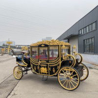 Charrette royale noire de haute qualité et best-seller, chariot de transport spécial, calèche à chevaux