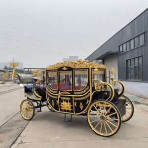 Charrette royale noire de haute qualité et best-seller, chariot de transport spécial, calèche à chevaux - Product Image 3