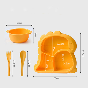 ชุดเครื่องใช้บนโต๊ะอาหารสำหรับเด็กจานอาหารลายการ์ตูนชุดภาชนะพลาสติกพร้อมจานช้อนส้อม - Product Image 5