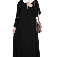 Prix d'usine OEM ODM Robe longue décontractée à manches longues à paillettes, robe musulmane Abaya, robe modeste