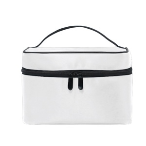Grande capacité, trousse de voyage portable pour femmes, sac à maquillage à fermeture éclair, motif fleur de lavande violette, sac cosmétique personnalisé avec poignée - Product Image 6
