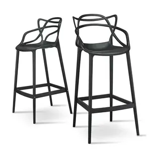 Fashionable High tables bar stools for kitchen high PP bar stool with footrest barstool chair