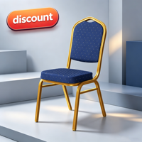 Kursi Aula Perjamuan Biru Heavy Duty dengan Bantalan Dudukan dan Sandaran yang Nyaman, Kursi Lipat Portabel untuk Restoran, Pesta, dan Ruang Rapat