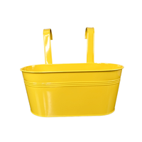 Pots de fleurs suspendus pour clôture de balcon extérieur Jardinières de garde-corps galvanisées avec crochets fixes Support pour couleurs personnalisées