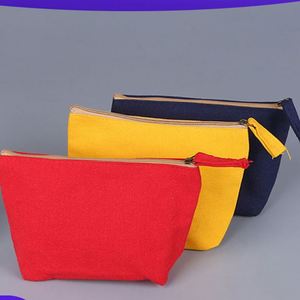 Wholesale Custom Travel Canvas Cosmetic Pouch Portable Cotton Canvas Travel Make up <b>Bag</b> Zipper Eco Friendly Canvas Toiletry <b>Bag</b> - Product Image 5