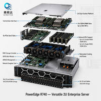 Servidor en Rack PowerEdge R740 2U, 40 Núcleos/80 Subprocesos, 24 DIMMs DDR4, 8 Bahías de 2.5'', Host de Virtualización Tipo Blade, Stock Completo