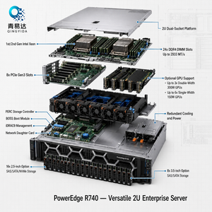 Servidor en Rack PowerEdge R740 2U, 40 Núcleos/80 Subprocesos, 24 DIMMs DDR4, 8 Bahías de 2.5'', Host de Virtualización Tipo Blade, Stock Completo - Product Image 1