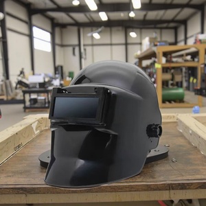 Casco de Soldador de Fibra de Vidrio con Visor Abatible y Protección Térmica, de Cuero Marrón, Personalizable, Venta al por Mayor Directa de Fábrica - Product Image 4