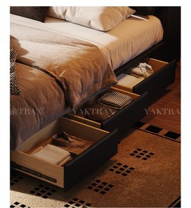 Cama de Cuero Multifuncional Moderna y Minimalista con Teclado de Piano, Cama Alta con Almacenamiento para Dormitorio, Cama Doble - Product Image 3