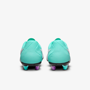 <b>Men</b> Low Top Knit Soccer Cleats <b>White</b> Green Purple Studs Professional Football Match Boots - Product Image 4