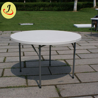 Table ronde pliante moderne d'extérieur en plastique et acier, 1,2 m, capacité 500 kg, finition thermolaquée, pour hôtel et salon