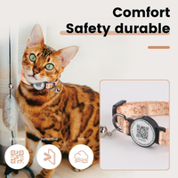 Collier intelligent moderne et élégant en nylon souple pour chats et chiens, étanche, avec code QR NFC en époxy, imprimé classique, fabriqué avec QR intelligent