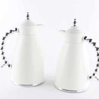 Ensemble professionnel de 2 thermos arabes en verre rose, avec carafe à café rechargeable de 1L et 0.7L, coffret cadeau de luxe