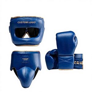 Ensemble de boxe personnalisé 2026, gants, protège-tibias, protège-tête, équipement d'entraînement OEM, prix de gros, bonne qualité, cuir véritable, durable, LUTTE - Product Image 1