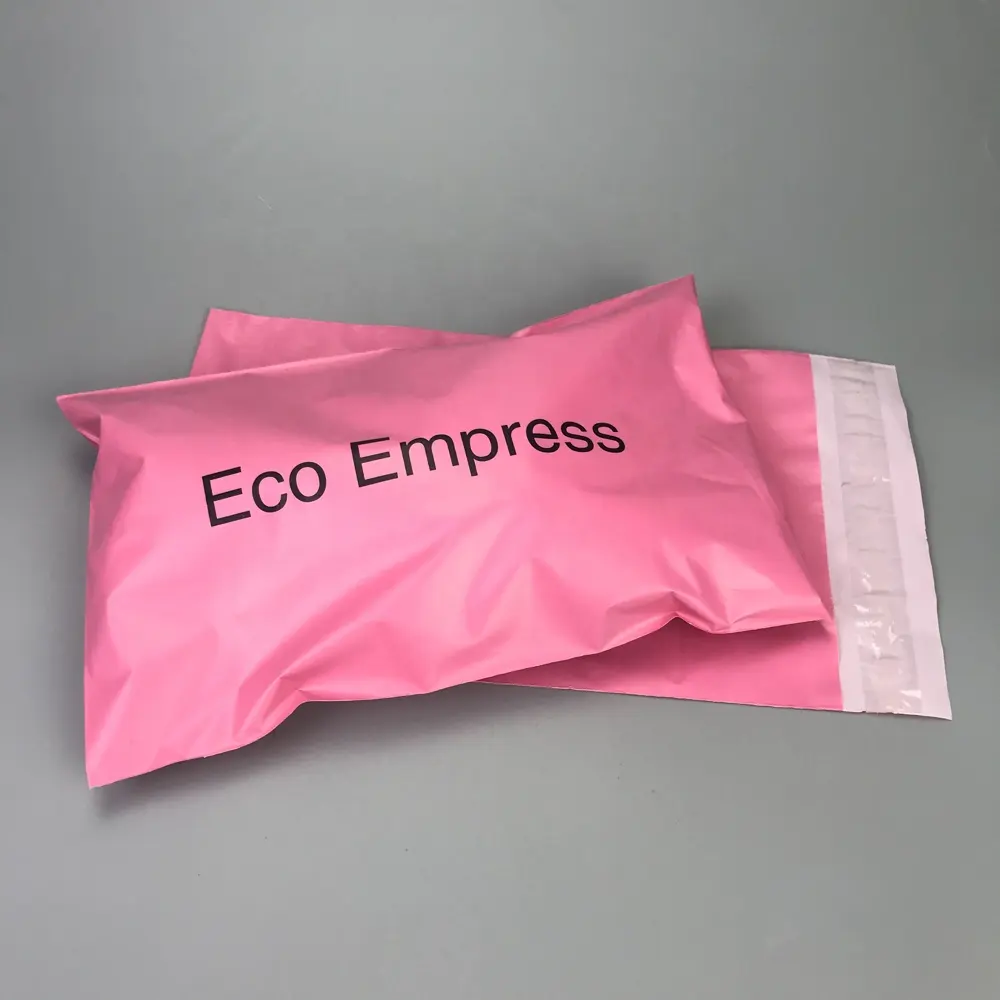Groothandel Biologisch Afbreekbaar Eco Vriendelijke Polymailer Roze Zwart Matte Poly Mailer Zakken Custom Gedrukt Plastic Enveloppen Mailing Zakken