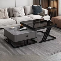 Table Basse Convertible en Bois, Style Moderne et Durable, Simple et Luxueuse, Meuble Portable pour Salon