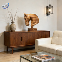 Escultura Moderna de Madera Grabada 'Solitude del Caballo', Figura Decorativa, Modelo Animal, Decoración para el Hogar, Impresión UV, Color Personalizado