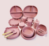 Ensemble de vaisselle pour bébé en silicone imperméable, fourchette, cuillère et bavoir personnalisés sans BPA, tapis de table, vente en gros