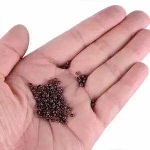 Großhandel Günstige Silikon Micro Nano Ringe Ohne Silikon Haar perlen 1000 PCS I Tip Perlen Haar verlängerung werkzeuge Micro Beads