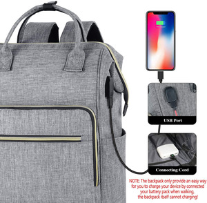 Sạc USB Thông Minh Mang Theo Túi Du Lịch Trường Đại Học Bookbag 15.6Inch Phụ Nữ Đàn Ông Văn Phòng Giáo Viên Du Lịch Máy Tính Xách Tay Ba Lô - Product Image 2
