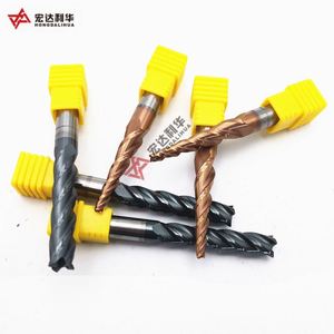 Ensembles de fraises CNC à queue droite conique en acier au tungstène, 4 cannelures, HRC65, 50L 75L, 4MM 8MM 10MM, revêtement nano - Product Image 3