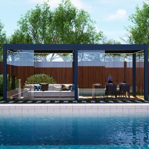 Tente Wasserdicht <span class=keywords><strong>5x3</strong></span> 3x4m pour l'extérieur Pergola motorisée à perche électrique en aluminium entièrement automatique avec lumières - Product Image 5