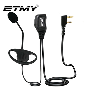 ไมโครโฟนแบบห่วง D-Ring 2 พิน สำหรับหูฟังวิทยุสื่อสาร Baofeng UV-32 UV-82 UV-9R PLUS NX-1200 PTT Walkie Talkie - Product Image 1