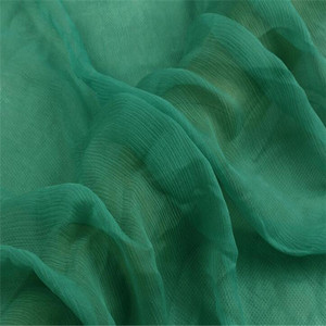 Nuovo Arrivo: Tessuto in Chiffon di <span class=keywords><strong>Seta</strong></span> Musulmano Effetto Stropicciato, <span class=keywords><strong>Verde</strong></span> Scuro Tinto, per Abiti, Sari, Scialli e Sciarpe - Product Image 1