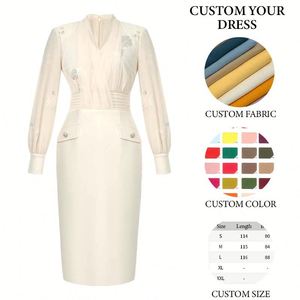 New <strong>Collection</strong> Women XL Dresses High Waist Sequin Formal Office Pencil Long Sleeve Dress Lady Elegant Dress - Product Image 5