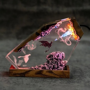 Lampe en résine époxy « Comment dresser votre <span class=keywords><strong>dragon</strong></span> » : Toothless, Light Fury, Night Fury, White Fury – Ornement, cadeau d'anniversaire, cadeau de pendaison de crémaillère, artisanat en résine - Product Image 3
