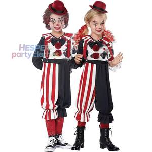 Costume de cosplay imprimé à bretelles rayées et à pois de clown effrayant pour fête d'Halloween HP - Product Image 1