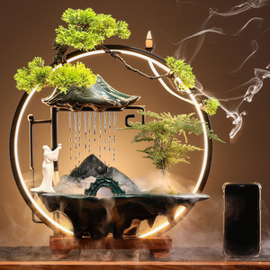 Ornamenti con <span class=keywords><strong>Acqua</strong></span> Fluente Portafortuna, Nuovo Feng Shui Cinese per Casa, Rocce Decorative con <span class=keywords><strong>Acqua</strong></span>, Decorazione da Scrivania per Ufficio, Bruciatore d'Incenso con Cascata - Product Image 3