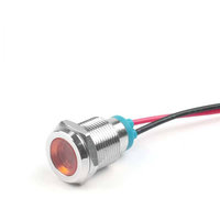 Lampe indicatrice LED étanche 6 mm, ronde et plate, en plastique, à montage sur panneau, rouge, pour tension 220 V