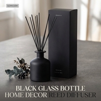 Diffuseur de parfum en rotin pour la maison, flacon en verre noir, longue durée, vente chaude, pour décoration intérieure