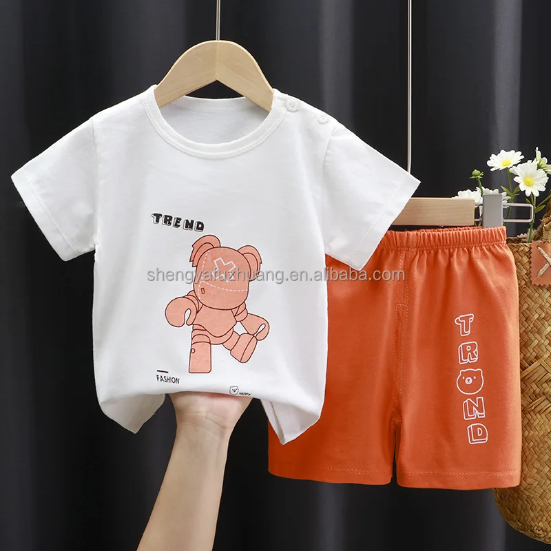 2022 summer new children's wear high quality cotton T-shirt set