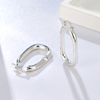 Boucles d'oreilles créoles torsadées en cuivre fin plaqué argent, motif petit cœur d'amour, design simple NYH pour femme