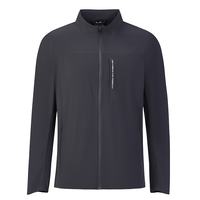 Blouson softshell pour homme à col montant, 90 % polyester, 10 % élasthanne, extensible dans les 4 sens, imperméable, coupe-vent, teint uni, léger, pour l'école et les loisirs