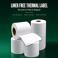 Rouleau d'étiquettes thermiques sans support 80mm*80mm, autocollant adhésif direct, rouleaux continus sans support personnalisés, sans doublure