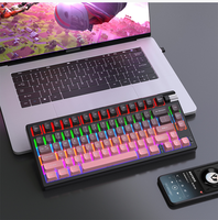 Gk75 Keyboard Sakelar Induktif 75 Tombol Gaya Mediterania Rgb Backlit Nirkabel 2.4Ghz Daya Rendah Performa Tinggi Tiga Mode