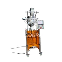 Machine d'emballage automatique pour sachets de liquides et de pâtes, pour le remplissage et la fermeture de sachets de sauce, de ketchup et de shampoing