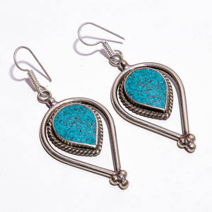 En el mercado de la joyería turquesa Coral pendientes hecho a mano tibetano pendientes - Product Image 3