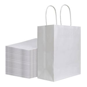 Bolsas de Papel Kraft Blancas Medianas KUAIMA de 15*8*21cm con Asas, para Regalos, Manualidades, Compras, Venta al por Menor, Fiestas de Cumpleaños - Product Image 1