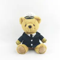 Custom Plush Police Bear Stuffed Pilot Uniform