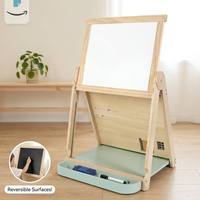 Chevalet en bois 2 en 1 avec tableau noir double face, jeu de dessin, jouet éducatif Montessori, tableau d'activités artistique pour enfants, garçons et filles