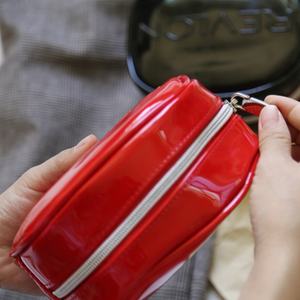 Waterproof Glossy PU Cosmetic <b>Bag</b> 7 Inch Oval <b>Evening</b> <b>Clutch</b> with Debossed Logo - Product Image 6